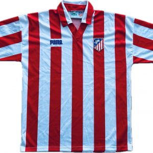camiseta atletico madrid 1993 1994 home kit rayas rojo blanco Atlético de Madrid local 1993 - 1994