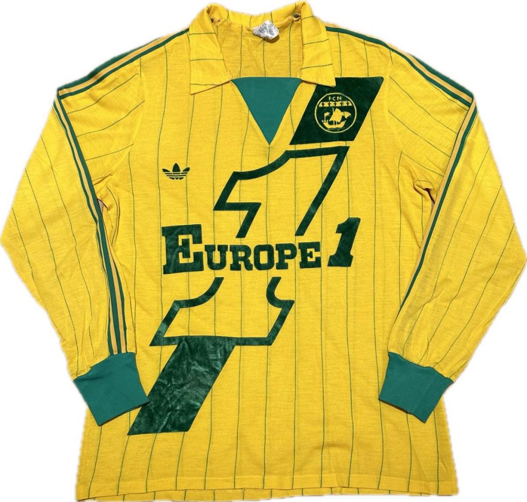 nantes home kit 1981 1982 yellow green adidas