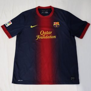 barcelona home nike 2012 2013 front navy blue red unicef qatar foundation