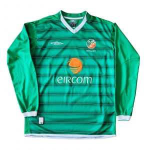 Ireland home jersey umbro long sleeved 2003 green