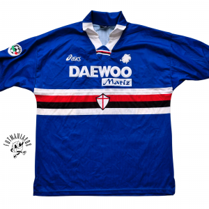 sampdoria home jersey asics 1998 1999 blue
