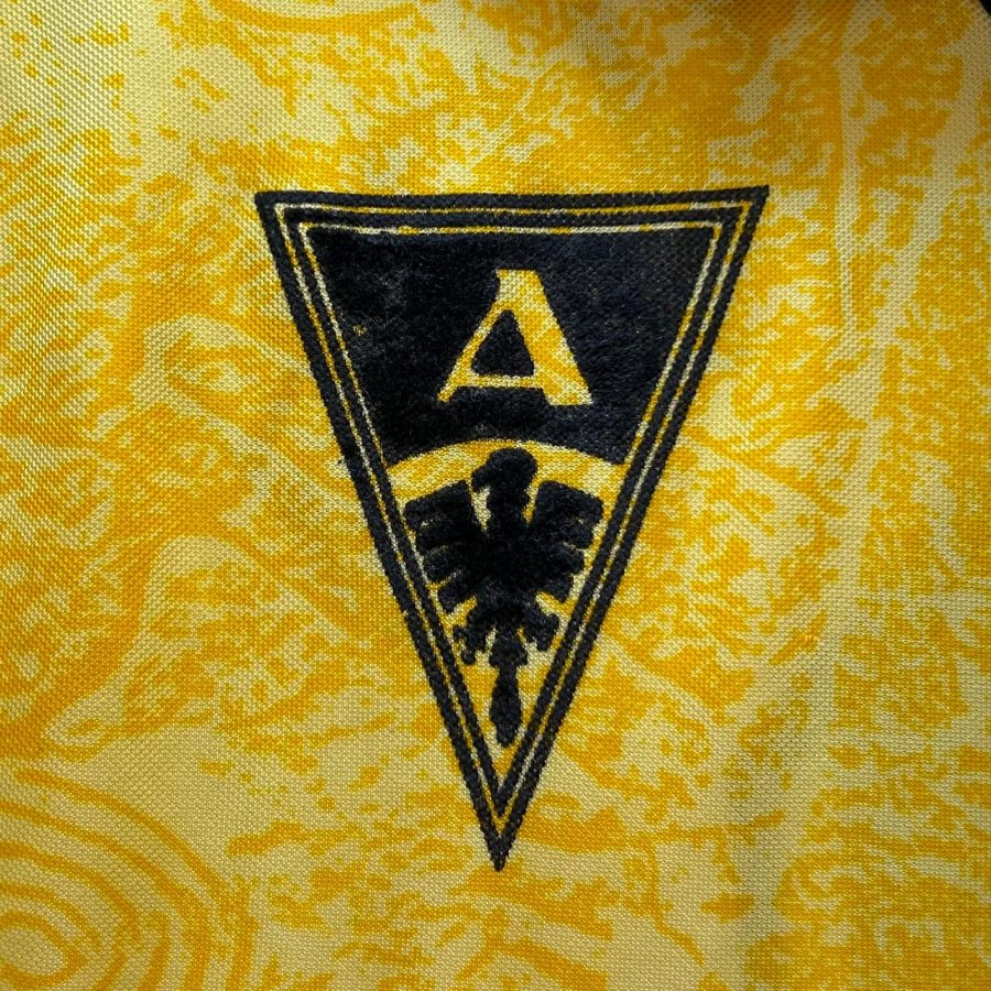 alemannia aachen puma home kit long sleeves1990 1991 yellow dreco