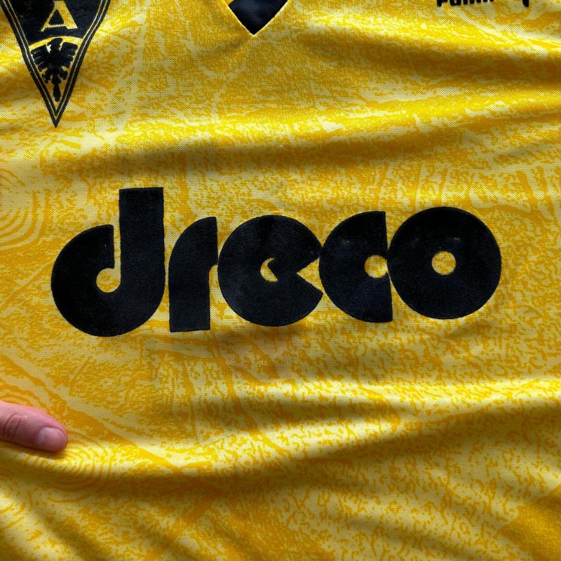 alemannia aachen puma home kit long sleeves1990 1991 yellow dreco