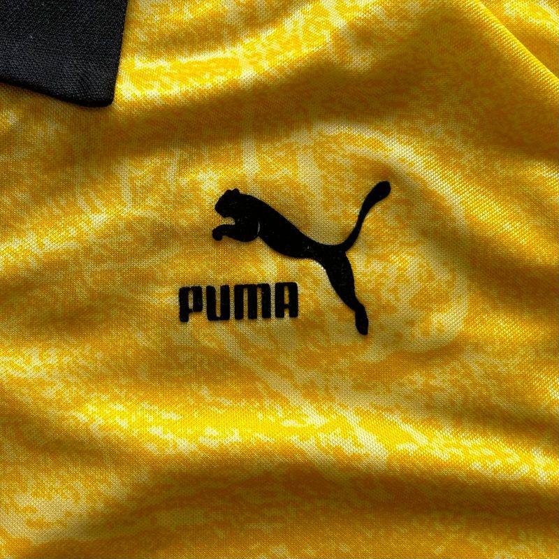 alemannia aachen puma home kit long sleeves1990 1991 yellow dreco