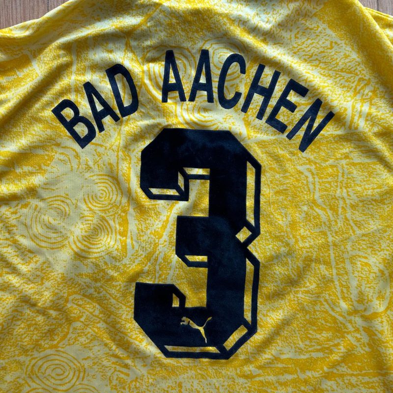 alemannia aachen puma home kit long sleeves1990 1991 yellow dreco