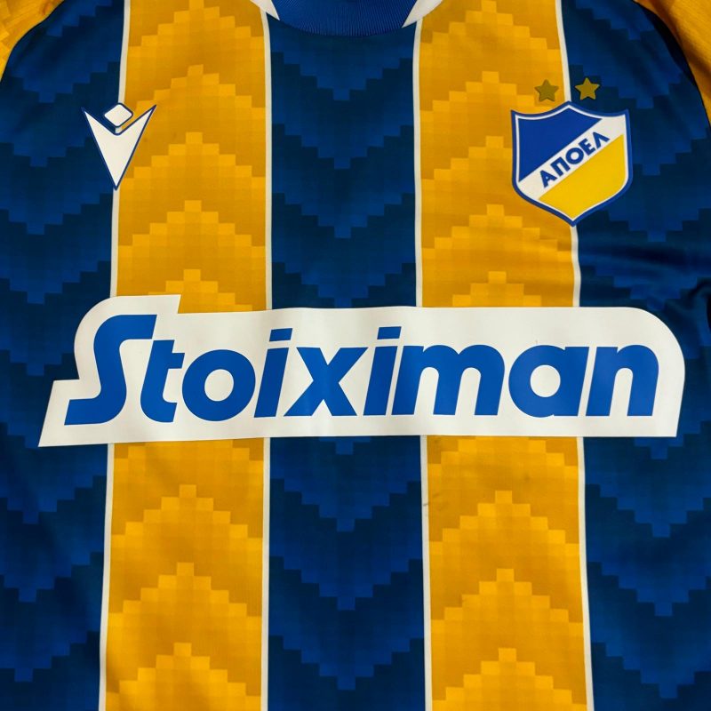 apoel nicosia home jersey macron 2022 2023 blue yellow
