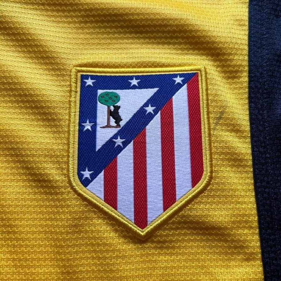 atletico madrid away 2013 2014 yellow blue nike crest