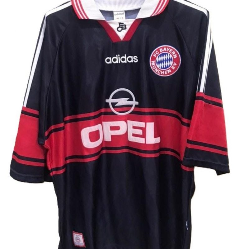bayern munchen adidas home 1997 1999 opel navy blue red