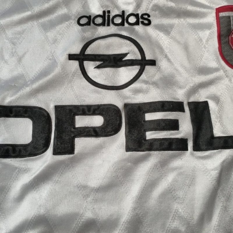 bayern munchen away 1996 1998 adidas opel white munich