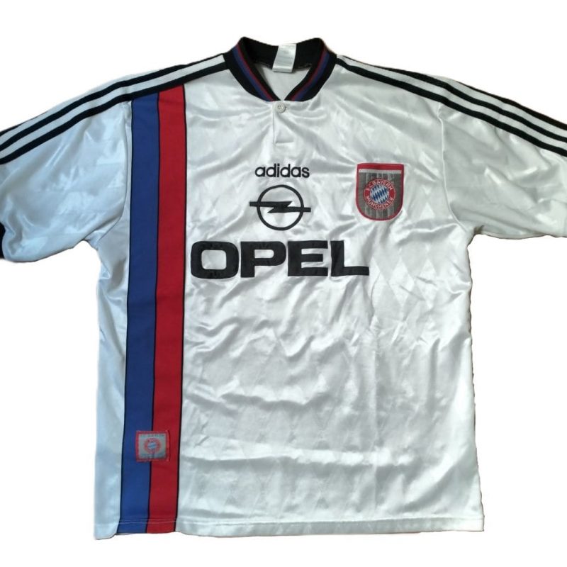 bayern munchen away 1996 1998 adidas opel white munich