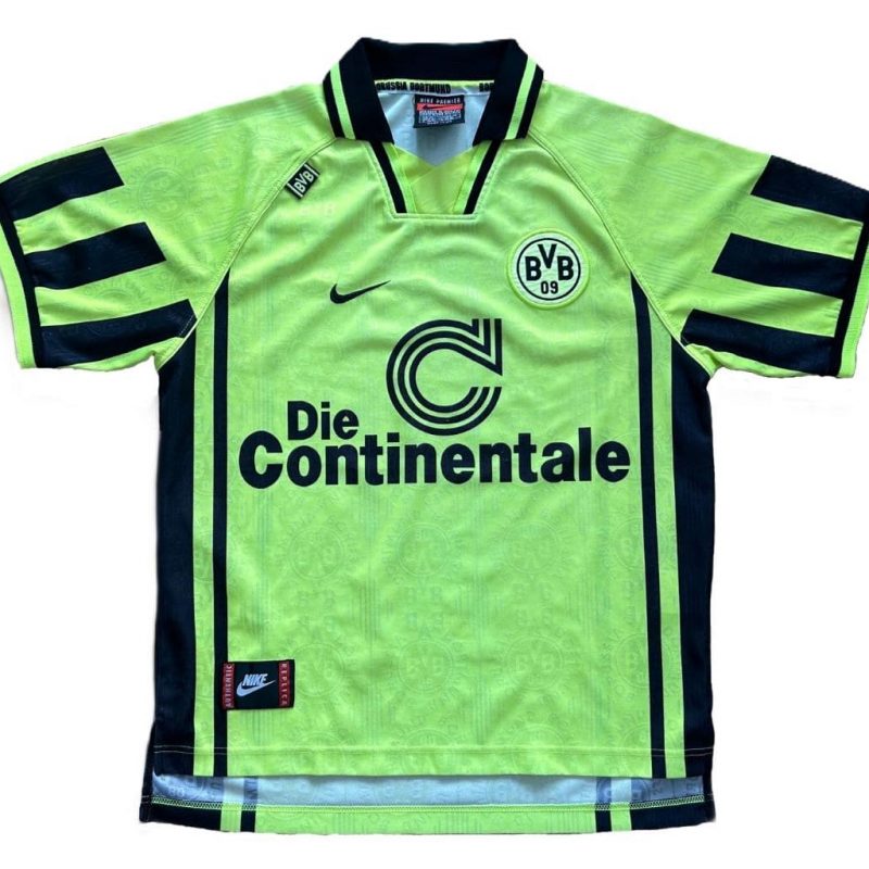 borussia dortmund home 1996 1997 nike bundesliga yellow