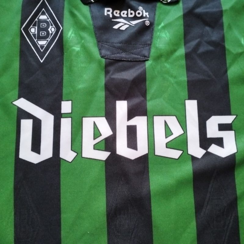 borussia moenchengladbach away long sleeve 1995 1996 green black reebok diebels