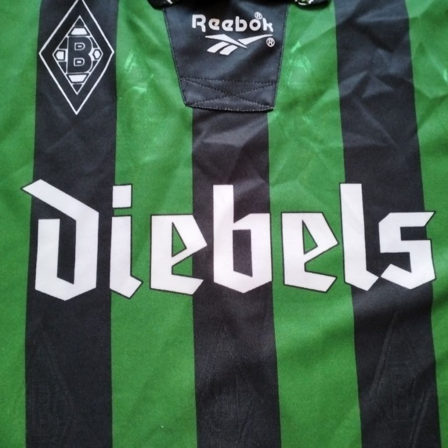 borussia moenchengladbach away long sleeve 1995 1996 green black reebok diebels