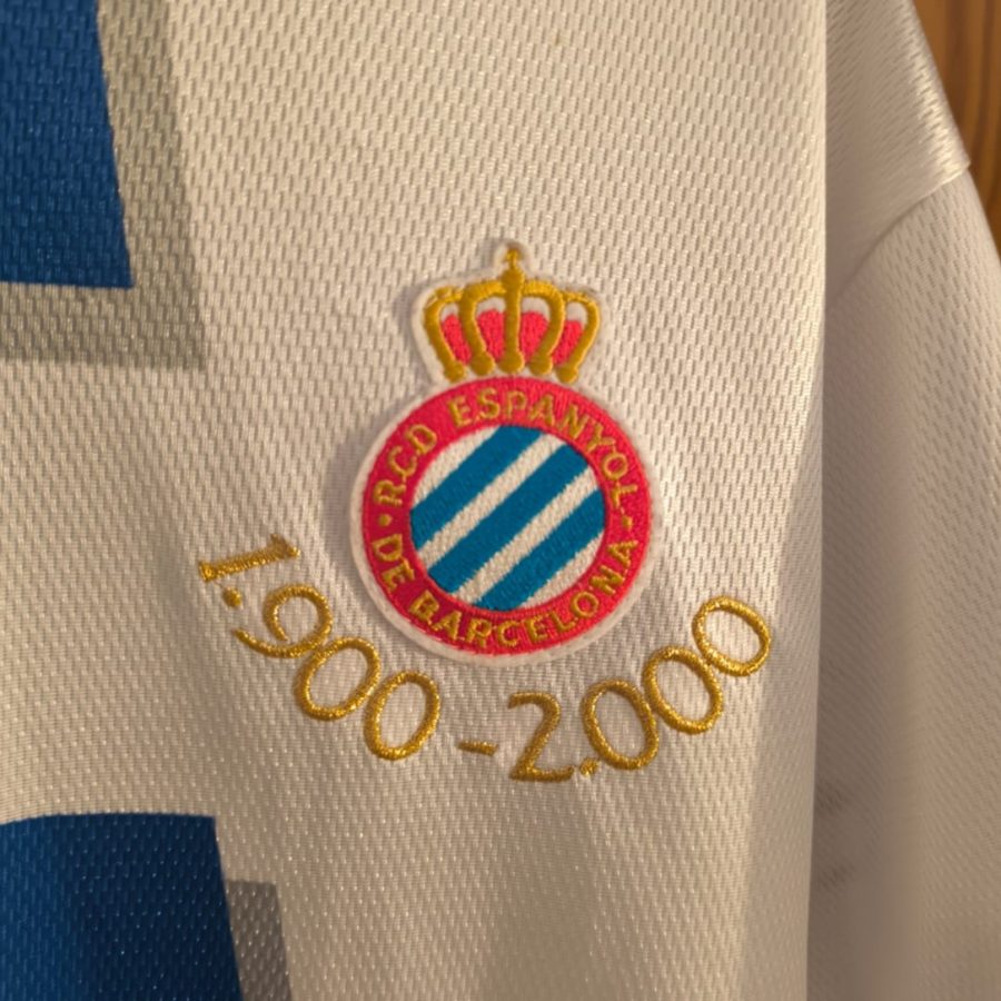 espanyol home special anniversary john smith 1999 2000 centennary blue white