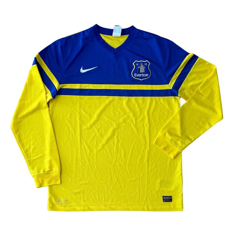 everton away kit nike 2013-2014 long sleeved yellow blue