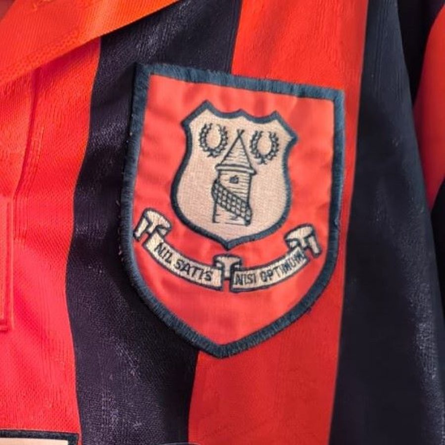 everton away kit umbro 1992 1994 front nc orange black