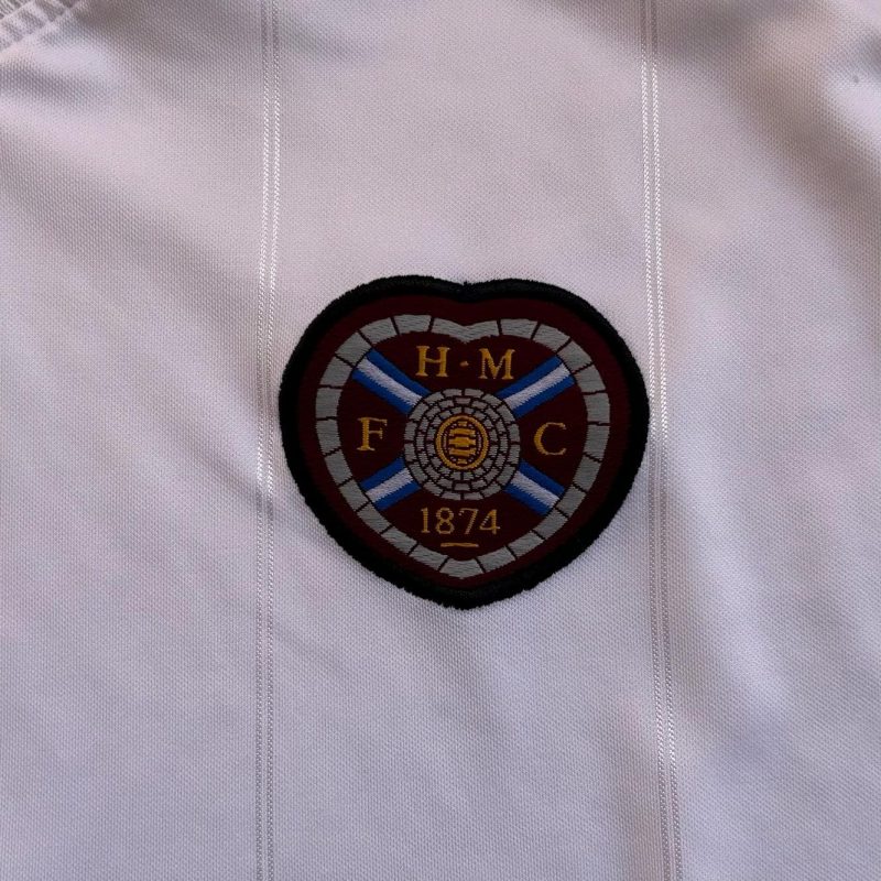 heart midlothian away kit 2003 2004 white grey crest