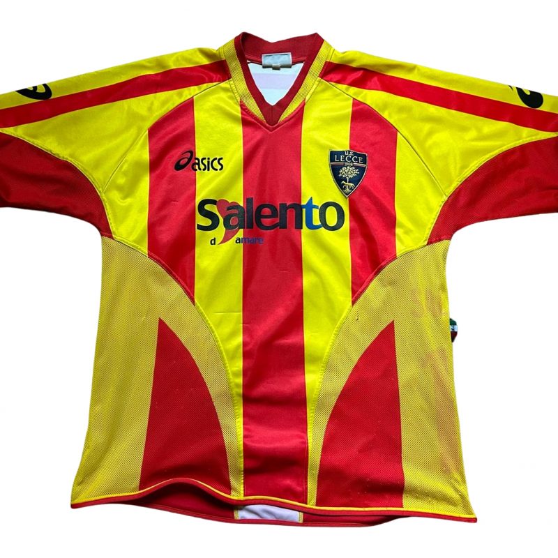 lecce home jersey asics 2004 2005 red yellow
