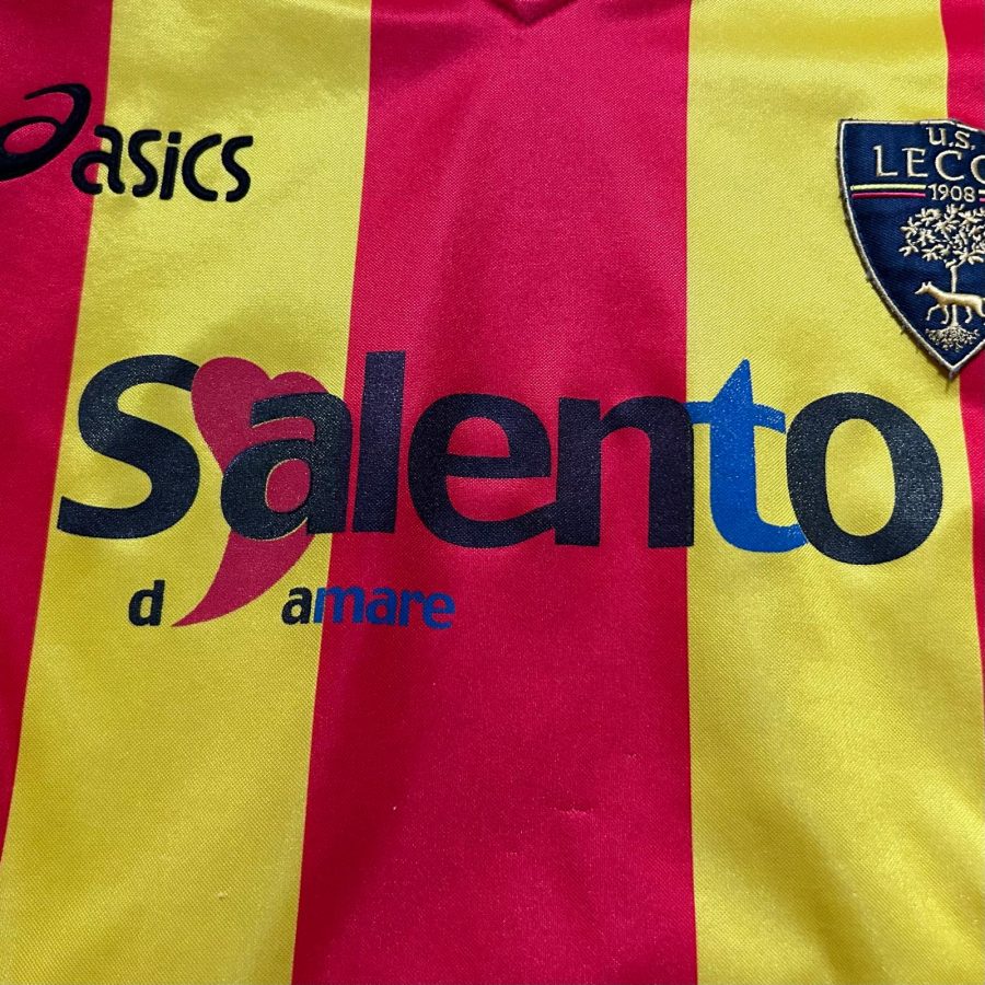 lecce home jersey asics 2004 2005 red yellow