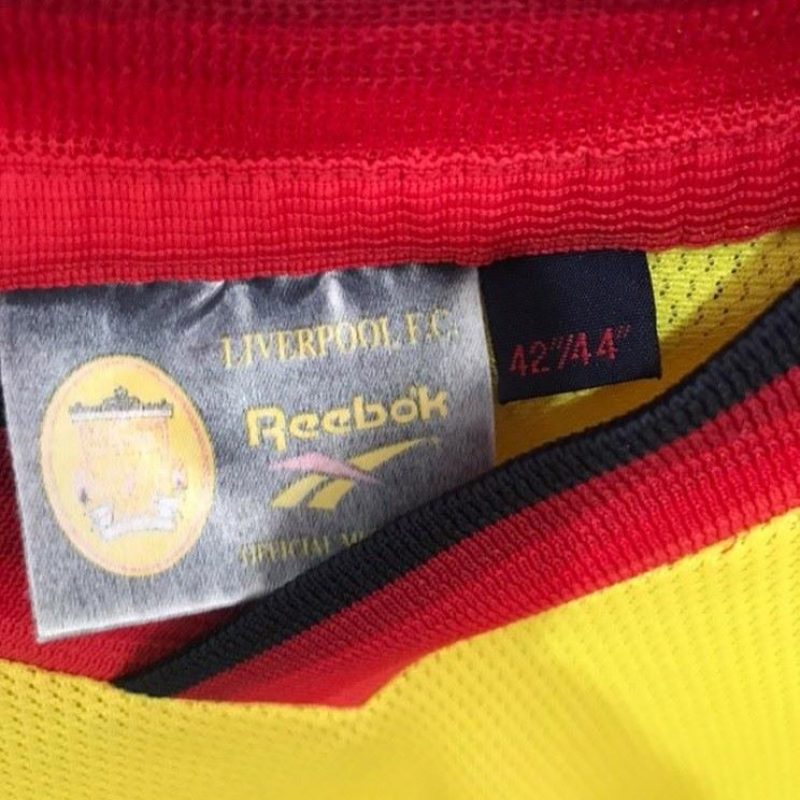 liverpool away third reebok 1997 1999 yellow carlsberg