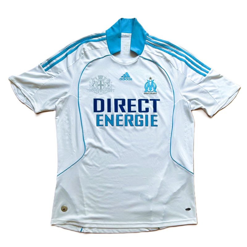 olympique marseille home kit adidas 2008 2009 direct energie white