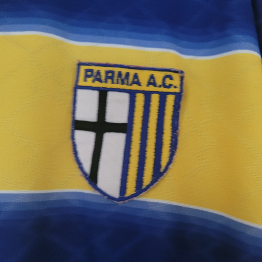 parma home 1998 1999f lotto yellow blue