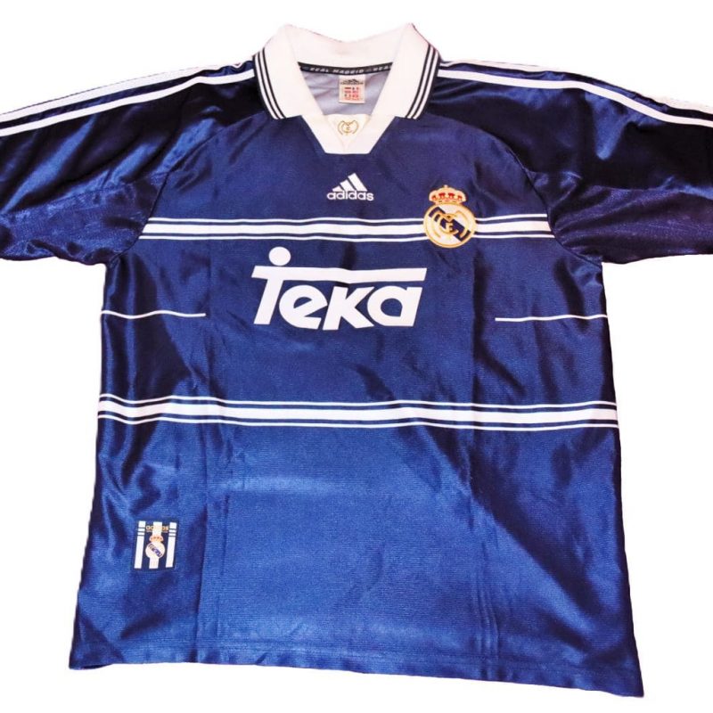 real madrid adidas away 1998 1999 blue teka
