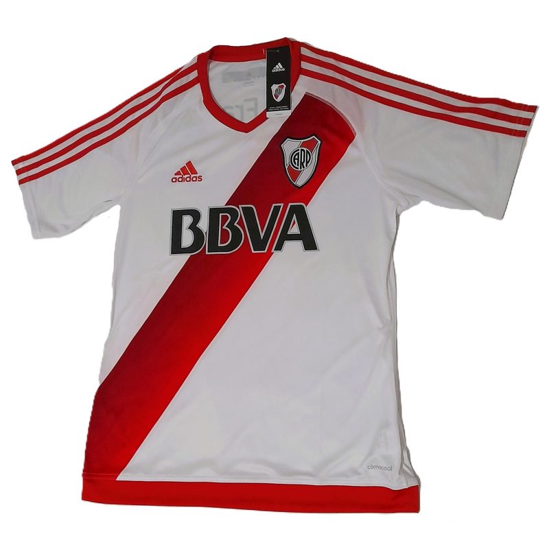 river plate home kit adidas 2016 2017 red white bbva