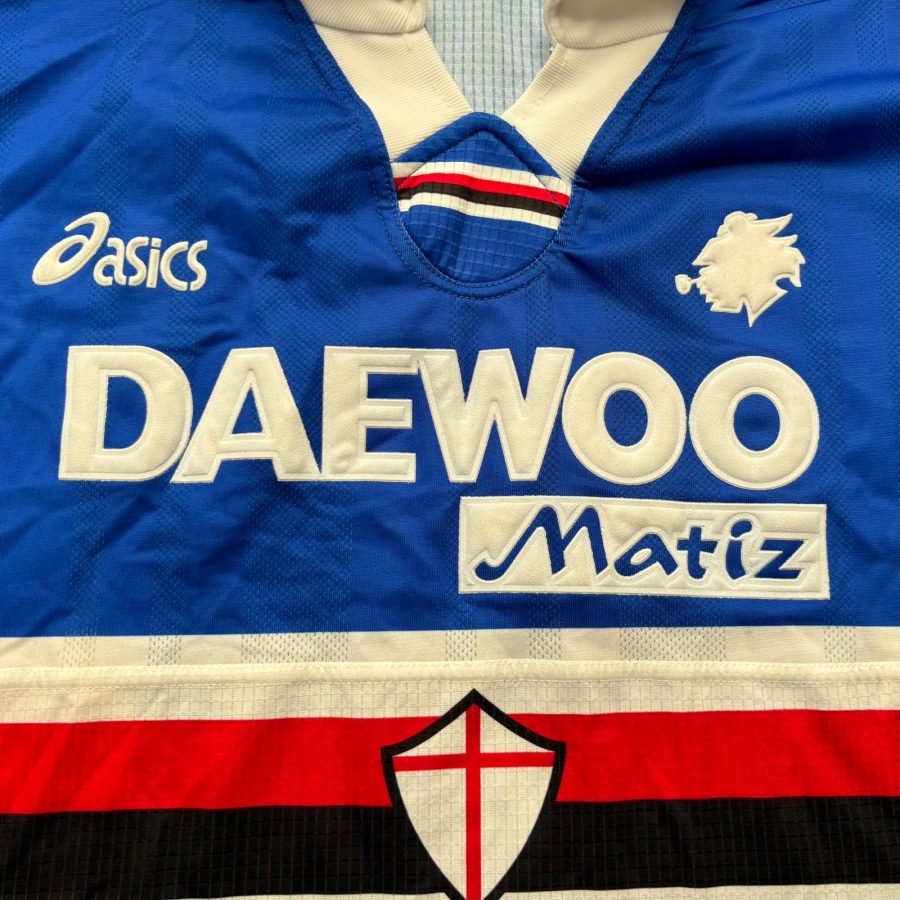 sampdoria home jersey asics 1998 1999 blue