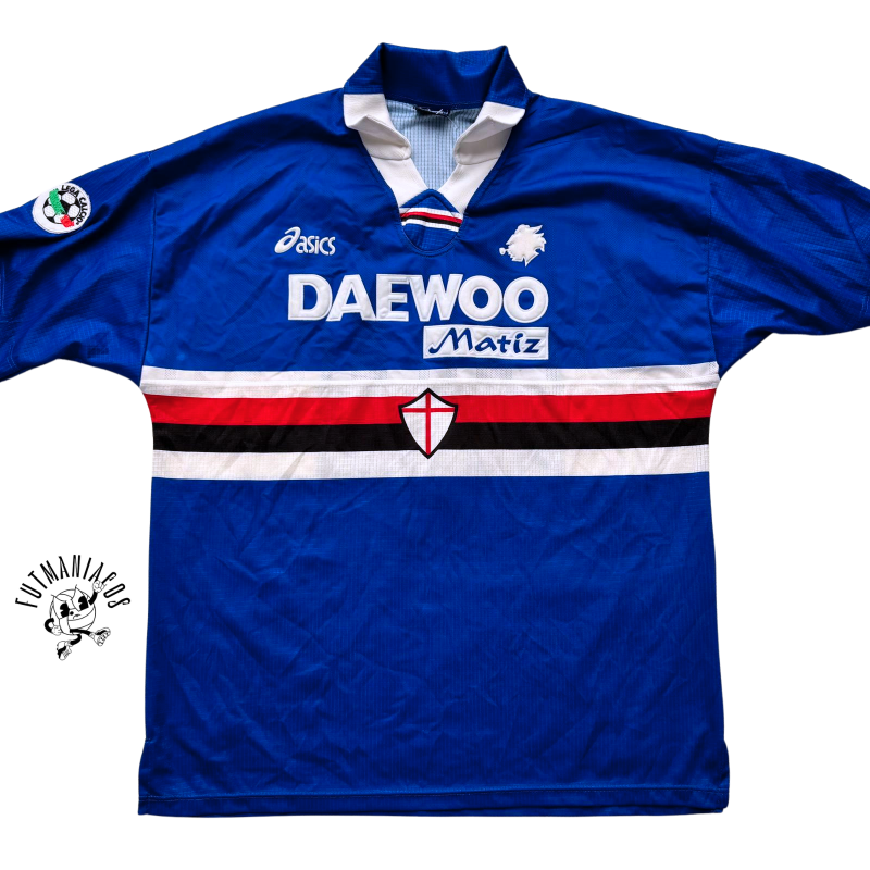 sampdoria home jersey asics 1998 1999 blue