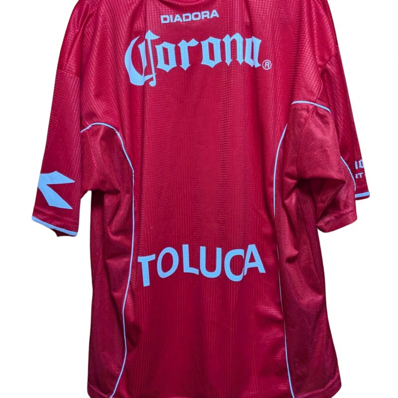 toluca home jersey diadora 1998 1999 red