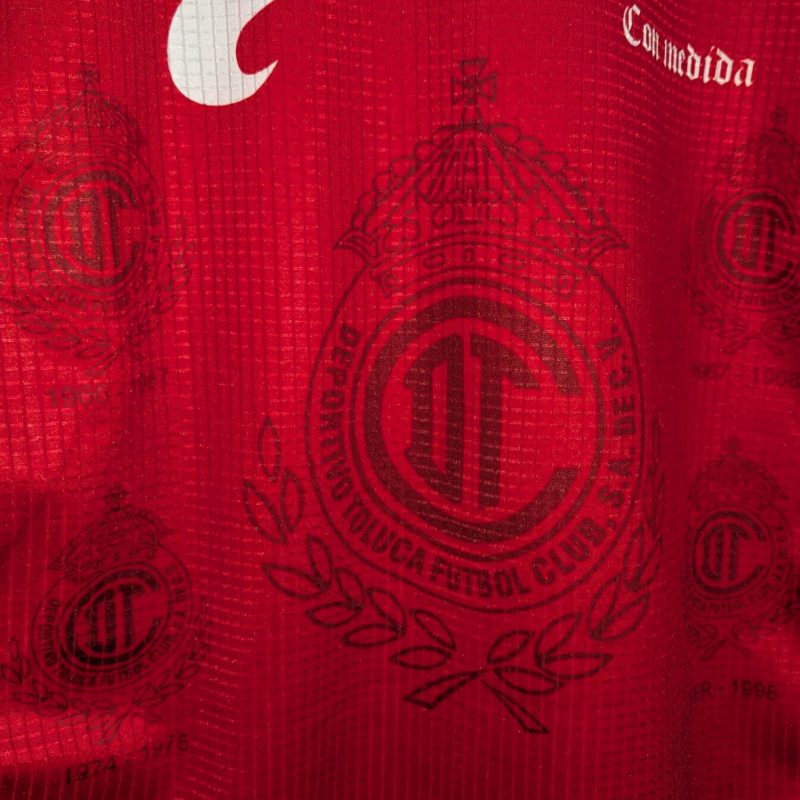 toluca home jersey diadora 1998 1999 red